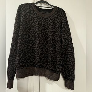 Banana Republic Sweater - black/brown metallic animal print- size xL